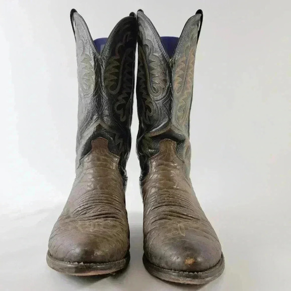 Justin Comb Last Point Toe Cowboy Boots - 8.5 - Picture 3 of 12